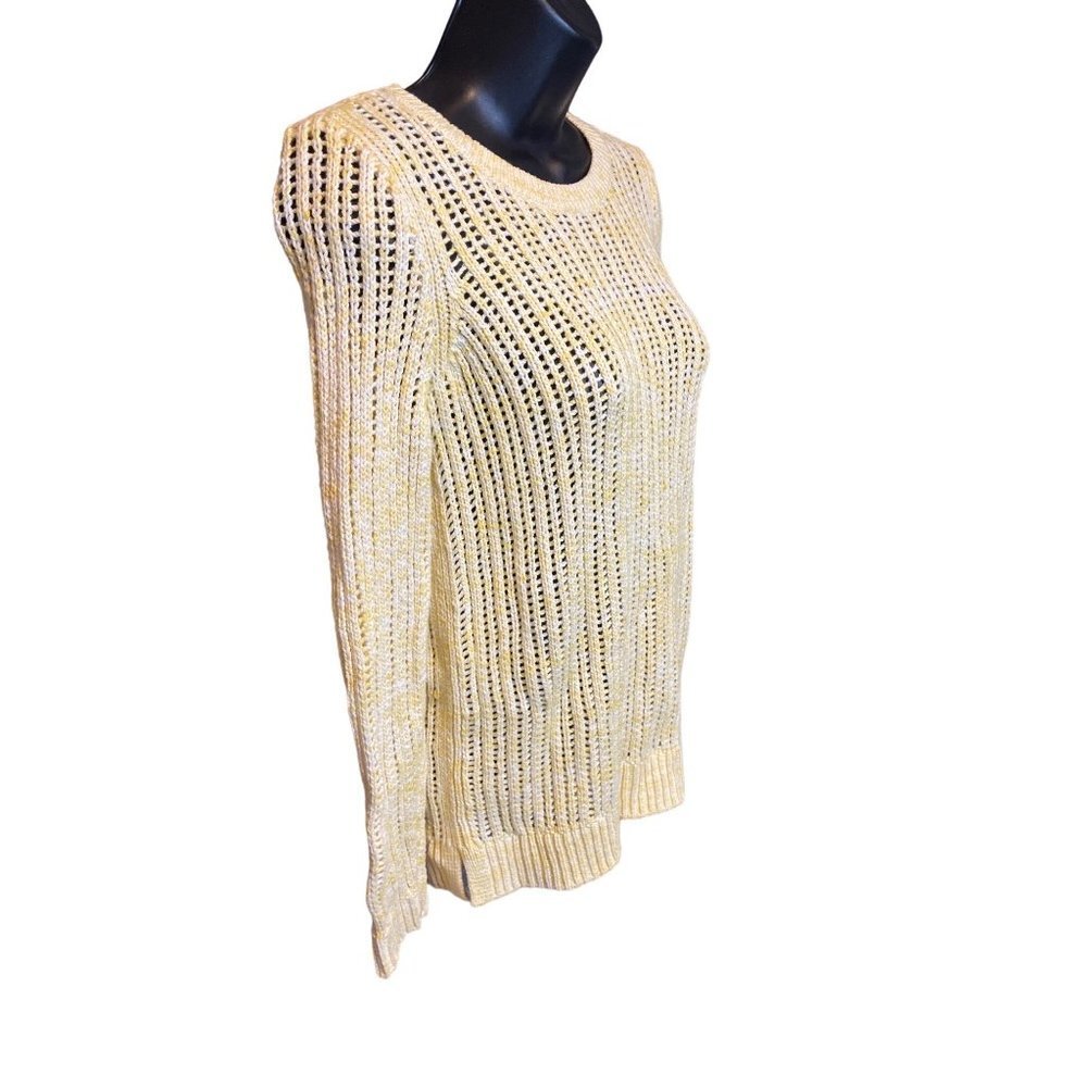 Talbots Yellow Open Knit Cotton Pullover Sweater Sz S - Picture 4 of 10